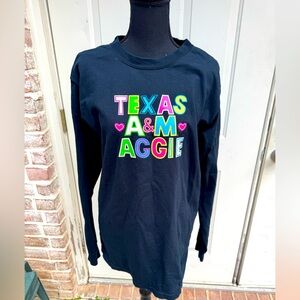 Texas A&M Aggie, Long Sleeve, Black, Shirt, Size Medium